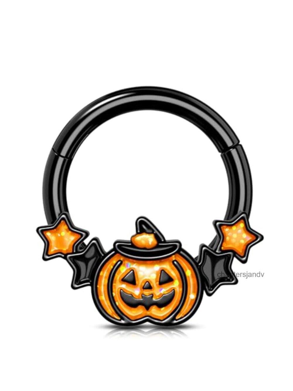 16G Stainless Steel 316L Pumpkin Septum Clicker Ring Body Jewelry